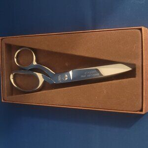 Vintage GINGHER Scissors "True Left-Hand" Chrome Brazil, Original Box